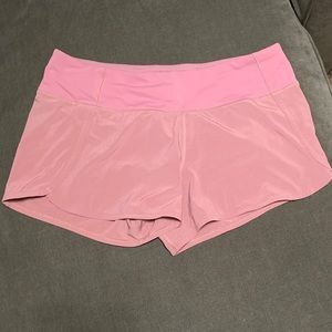 Speed Up quicksand/ pink color lululemon shorts